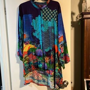 Multicolored hi-low tunic new with tags - gorgeous rich colors